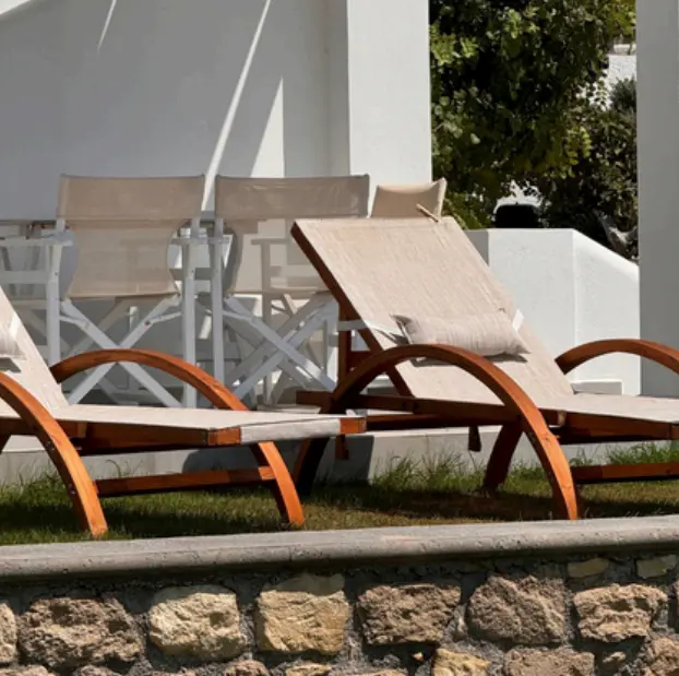 Sun Lounger Malta AFM-511Olive on a wooden frame in Alona Luxury Villas